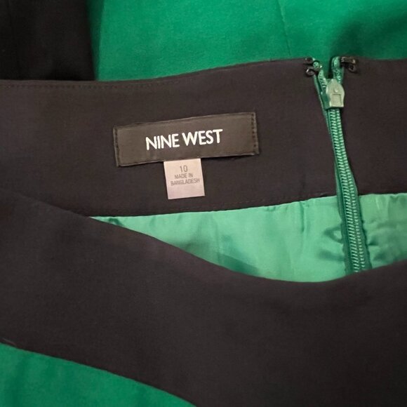 Nine West Women's Color Block Emerald Green / Black Pencil Skirt - Size 10 - NWT - Picture 4 of 4